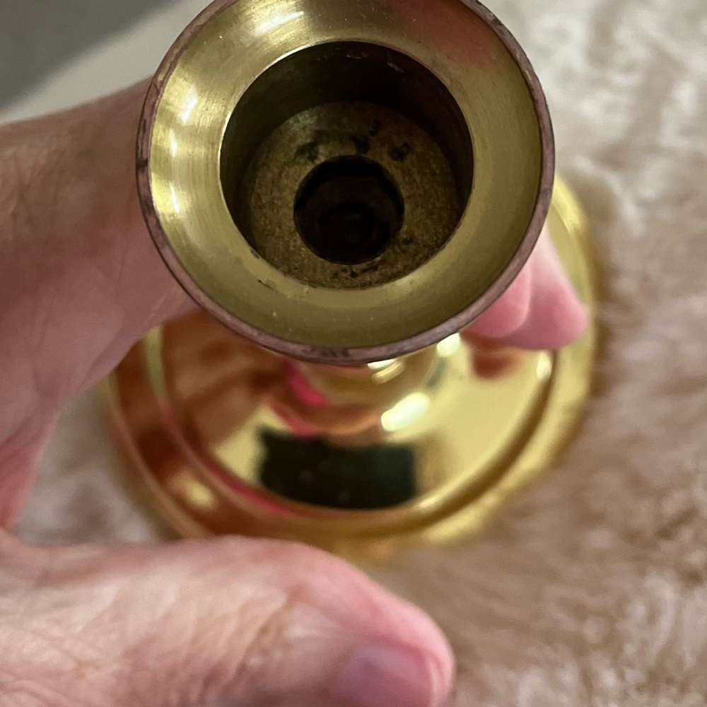 Gold plated Brass Candle Holder - Gold Accent Home Decor - Picture 6 of 8